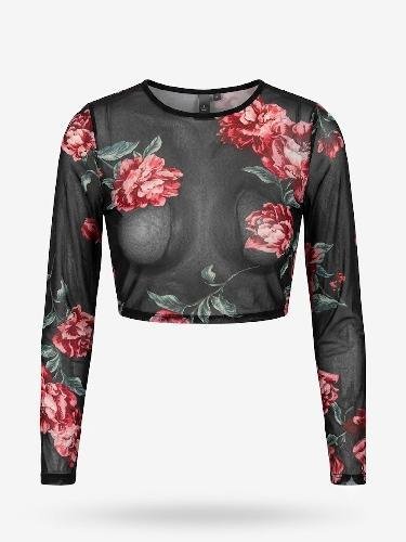 ST-BLUSA MESH ESTAMPADA DE FLORES