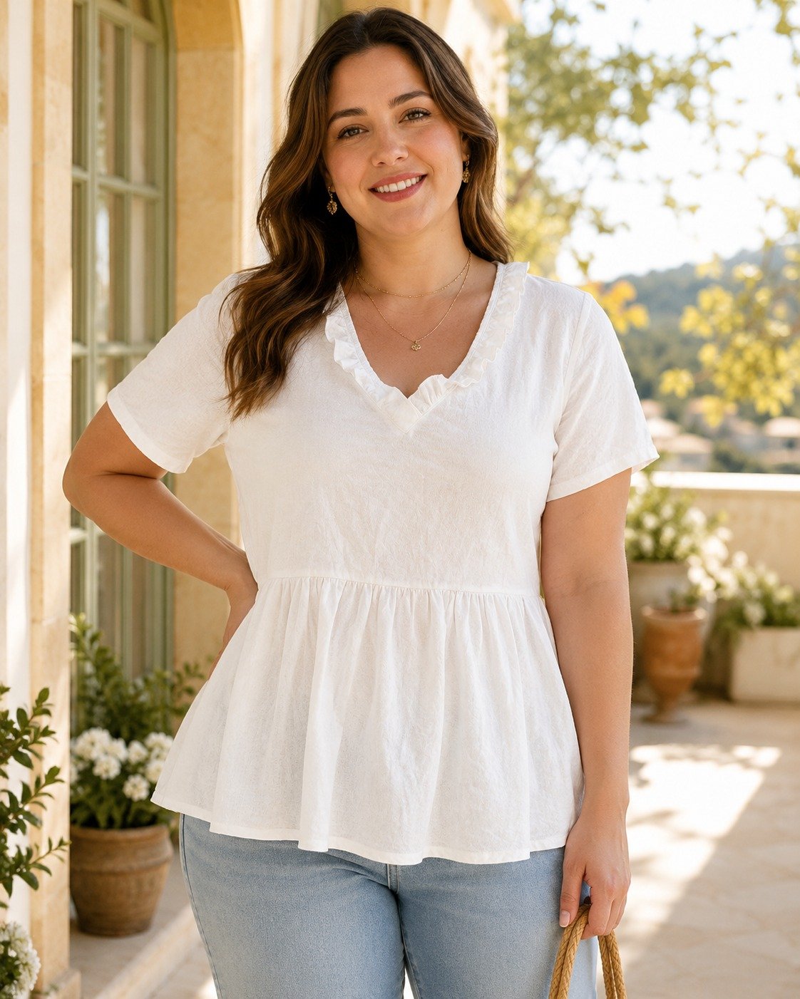 ST-Blusa Amaryllis Babydoll con Volante en Escote - Imagen 2
