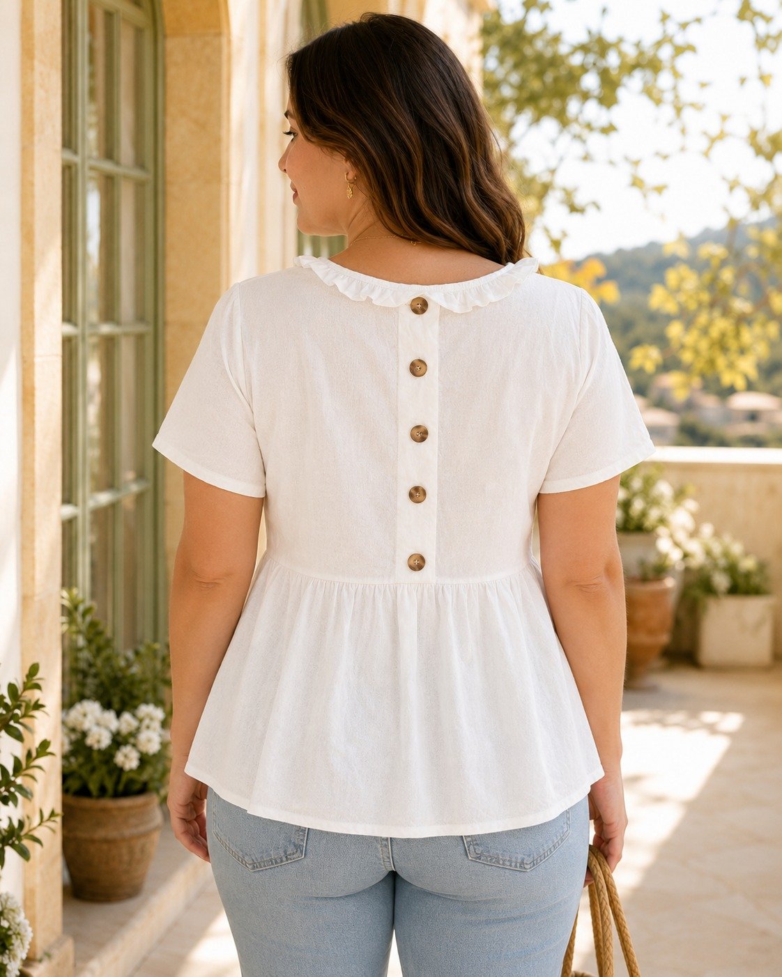 ST-Blusa Amaryllis Babydoll con Volante en Escote - Imagen 3