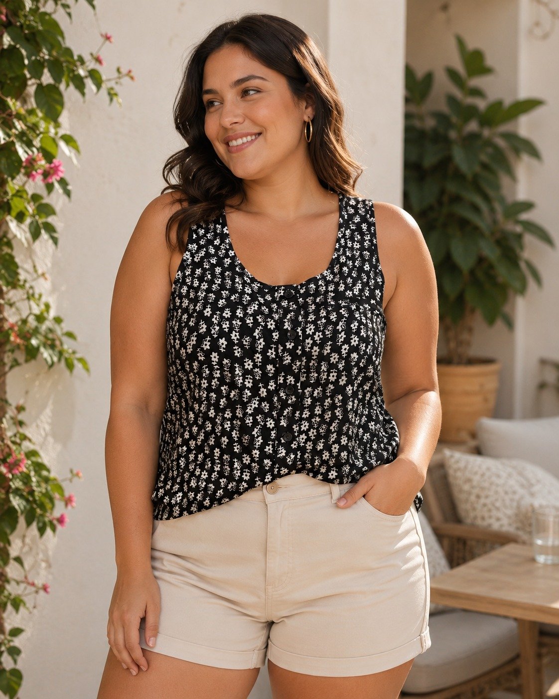 ST-Blusa Iris sin Mangas Estampado Floral Cefena Etnica Variedad - Imagen 5