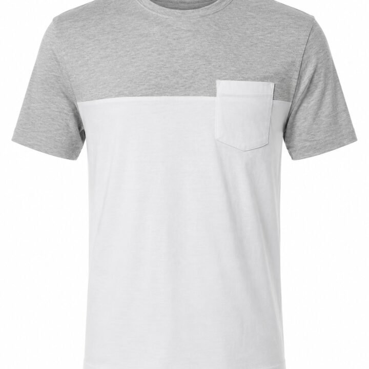 ST-Playera Cotton&Co Gris/Blanco con Bolsillo