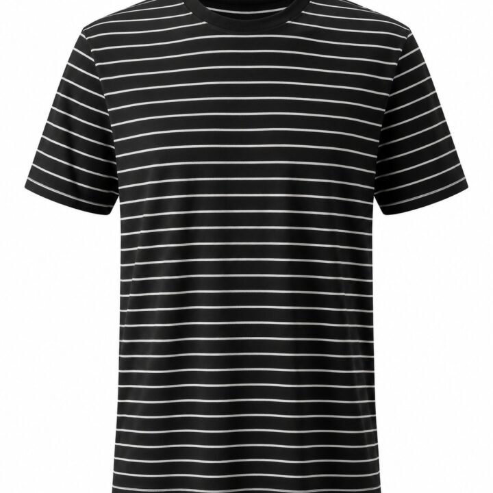 ST-Playera Cotton&Co Pencil Negra a Rayas Blancas