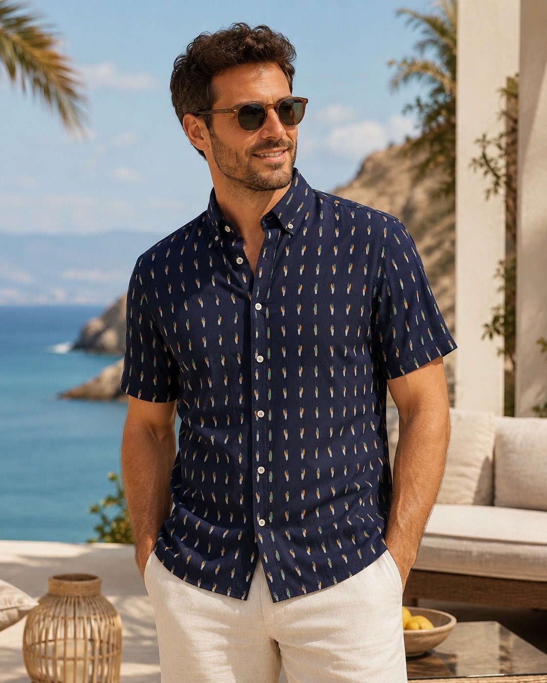 ST-Guayabera Cotton&Co Surfboard Azul Marino - Imagen 2