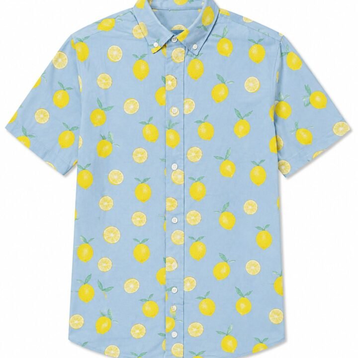 St Guayabera Cotton Co Orange Prt Colores