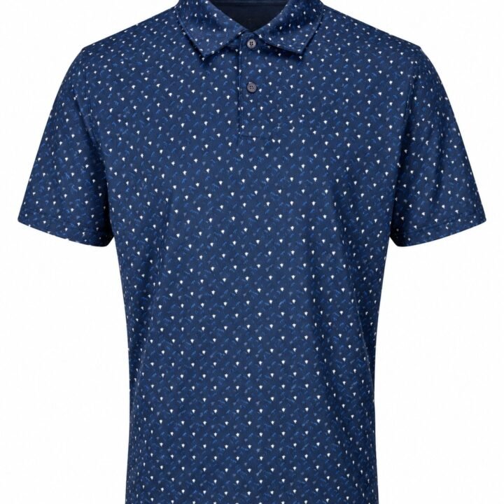 ST-Playera Cotton&Co Azul Marino Estampado Micro Palmas 2colores