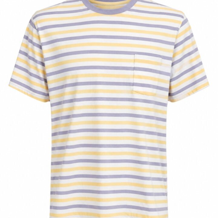 ST-Playera Cotton&Co Gris a Rayas Lila y Amarillo