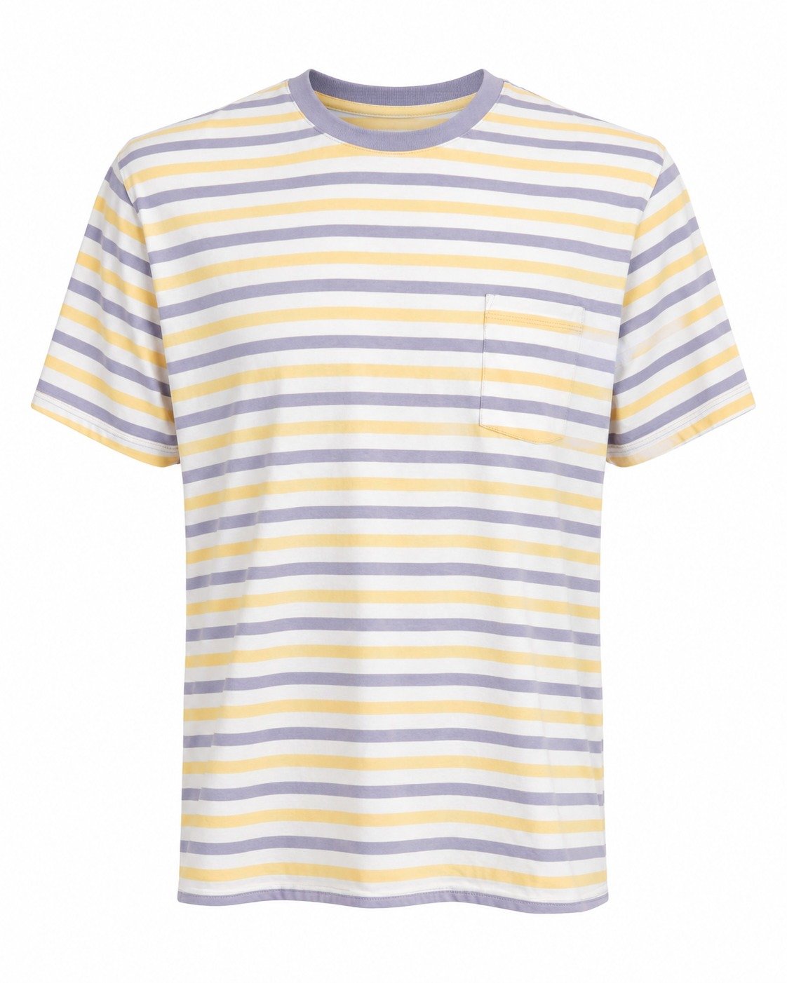 ST-Playera Cotton&Co Gris a Rayas Lila y Amarillo
