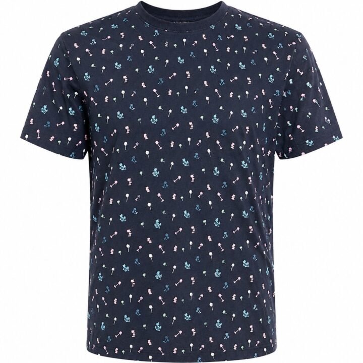ST-Playera Cotton&Co Azul Marino Multi Palm Prt