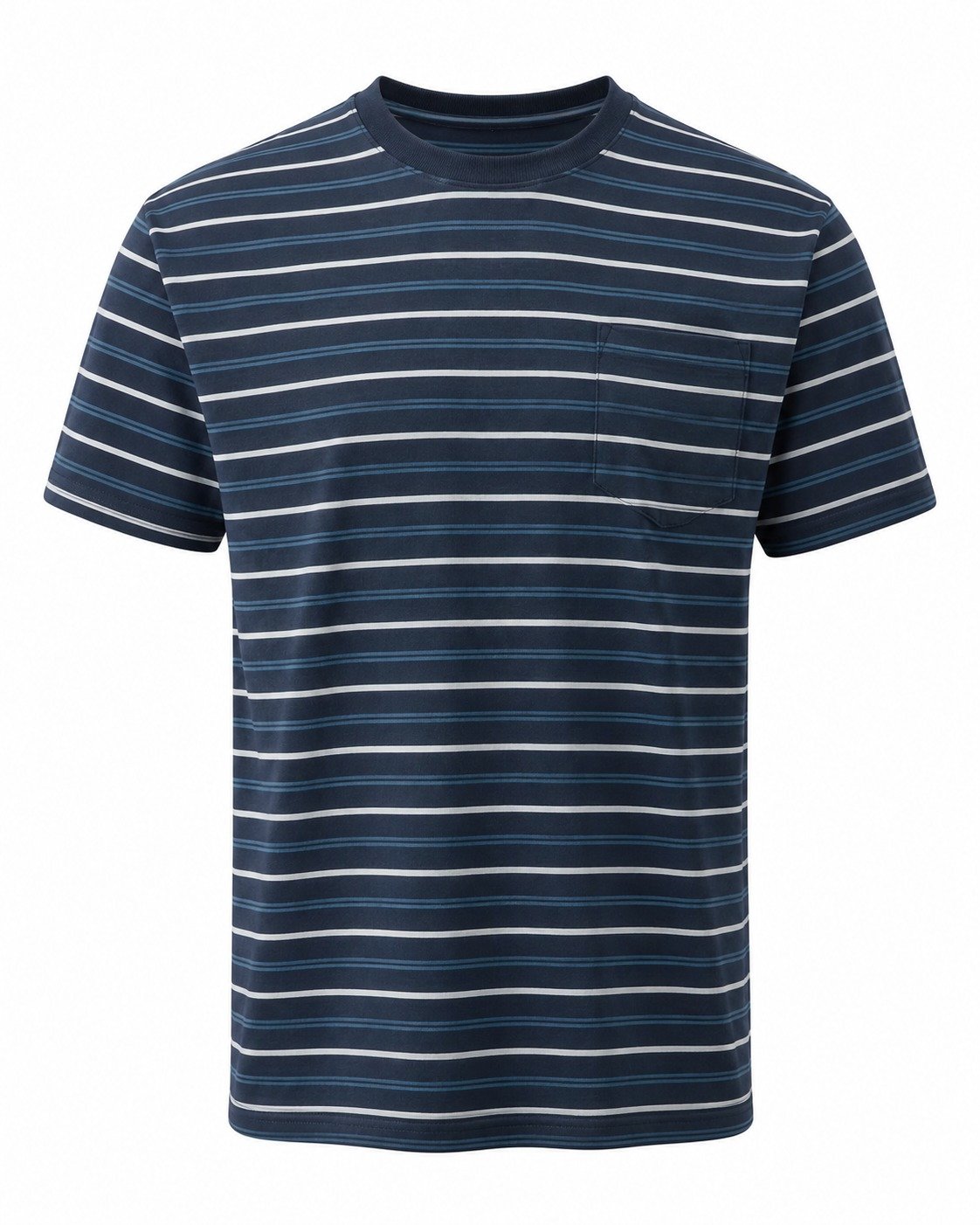 ST-Playera Cotton&Co Azul Marino a Rayas Dobles Bla/Azl