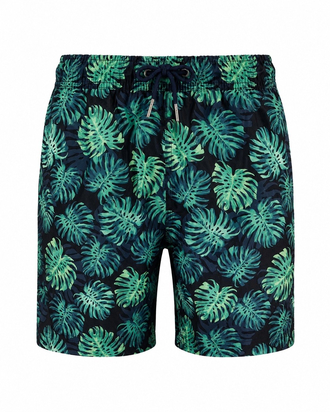 ST-Short Bluewave Swim Azul Marino Hojas Verdes