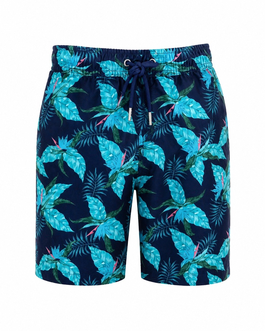 ST-Short Bluewave Swim Azul Mrino Estampado de Green Leaf