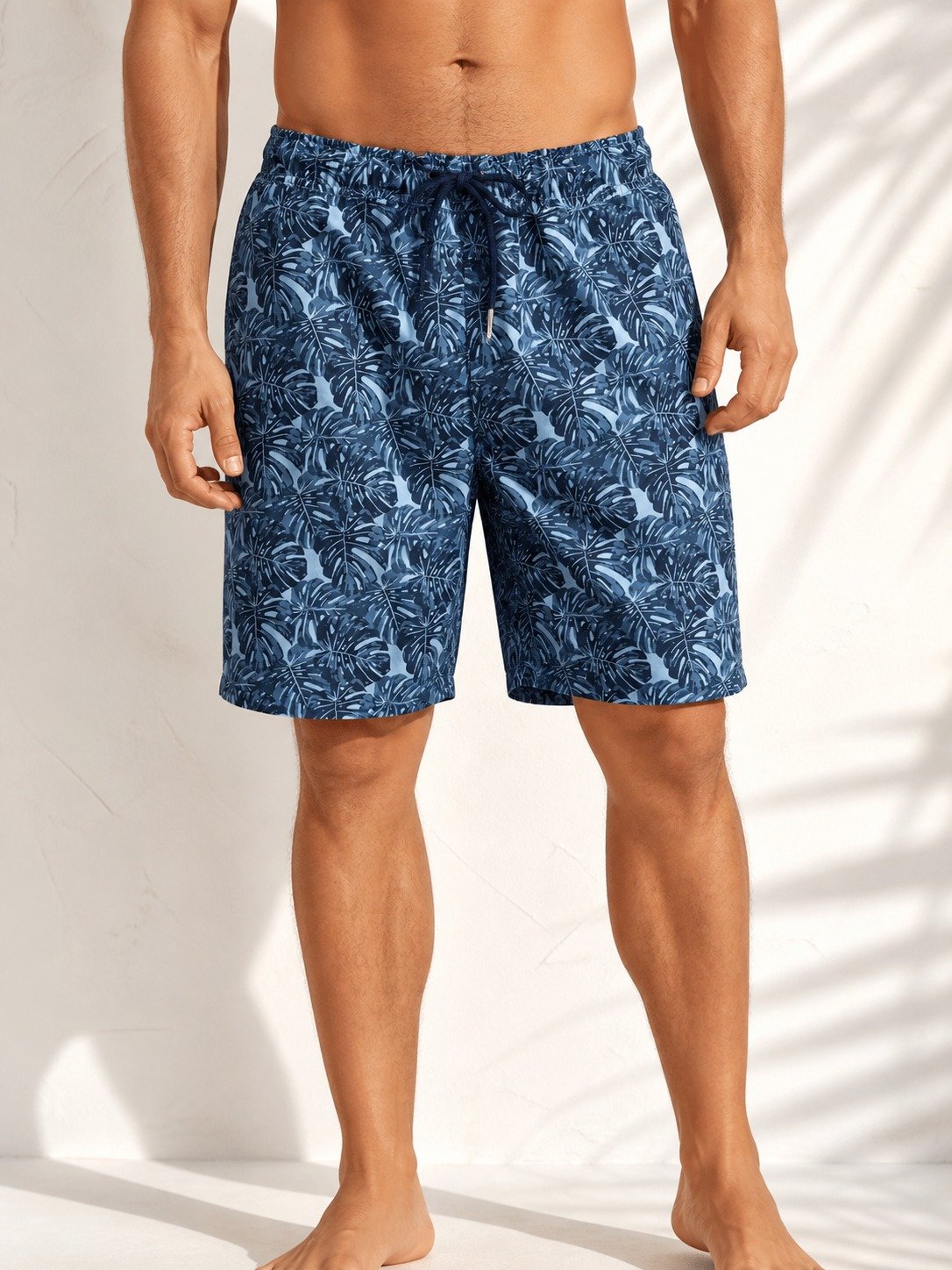 ST-Short Bluewave Swim Estampado Leaves Azul Marino - Imagen 2
