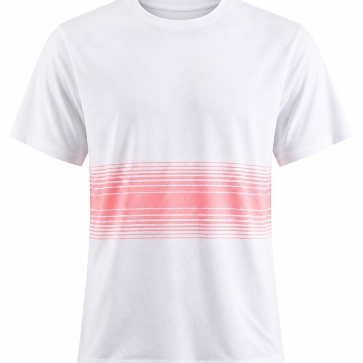 ST-Playera Cotton&Co Blanca con Franjas Salmon