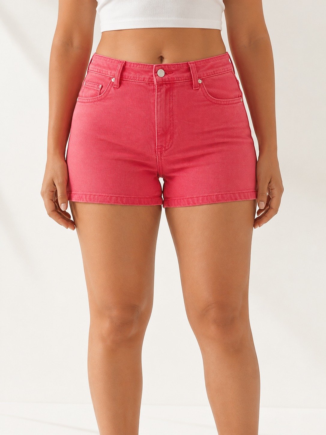 ST-Short Universal Thread Mezclilla Sailor Fucsia Tiro Alto - Imagen 2